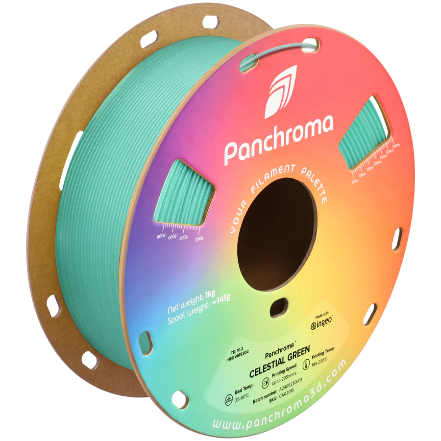 גליל פילמנט Panchroma ירוק שמיימי Celestial Green, פולימייקר Polymaker, גליל 1000 גרם