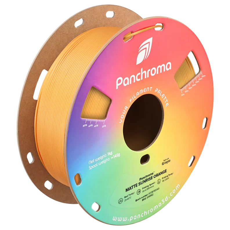 גליל פילמנט Panchroma Matte PLA צבע כתום זריחה Sunrise Orange, פולימייקר Polymaker, גליל 1000 גרם