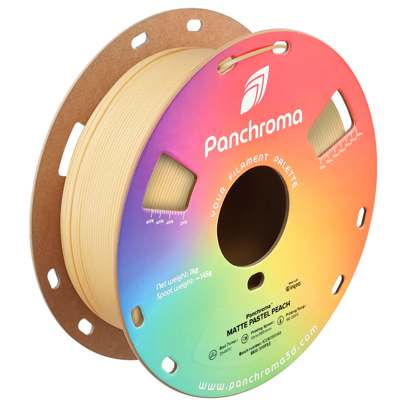 גליל פילמנט Panchroma Matte PLA צבע כתום צהוב אפרסק פסטל Pastel Peach , פולימייקר Polymaker, גליל 1000 גרם