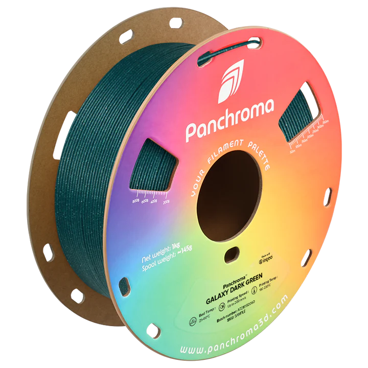 גליל פילמנט Panchroma ירוק כהה גלקסיה Galaxy Dark Green, פולימייקר Polymaker, גליל 1000 גרם