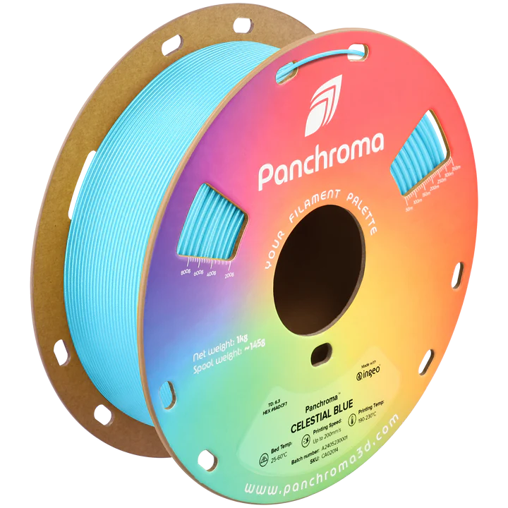 גליל פילמנט Panchroma כחול שמיימי Celestial Blue, פולימייקר Polymaker, גליל 1000 גרם