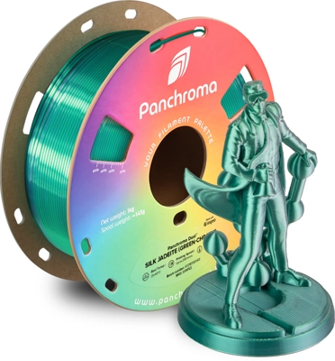 פילמנט Panchroma PLA Dual Silk פולימייקר צבע ג'יידייט (ירוק-כרום), גליל 1000 גרם