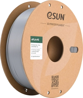 גליל פילמנט Silver ePLA+HS צבע כסף, ESUN להדפסה מהירה, 1000 גרם