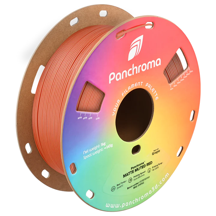 גליל פילמנט Panchroma Matte PLA צבע אדום Muted Red, פולימייקר Polymaker, גליל 1000 גרם