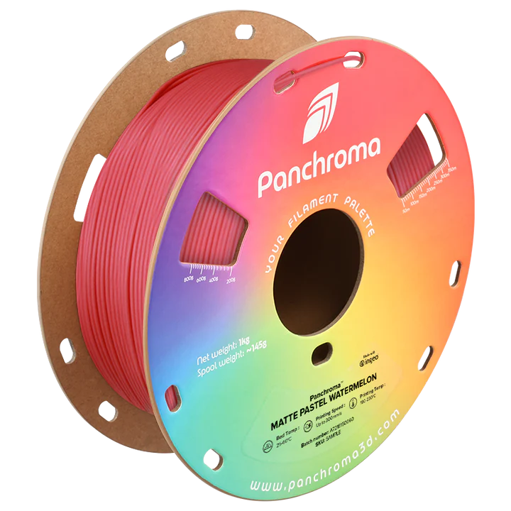 גליל פילמנט Panchroma Matte PLA צבע אדום אבטיח פסטל Pastel Watermelon, פולימייקר Polymaker, גליל 1000 גרם
