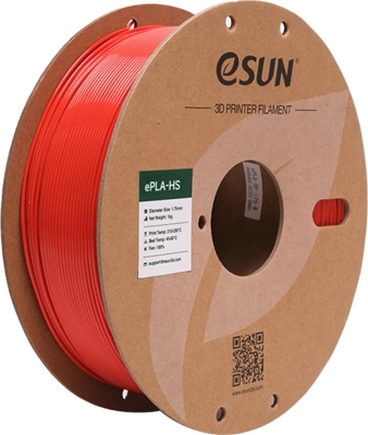 גליל פילמנט Red ePLA+HS צבע אדום, ESUN להדפסה מהירה, 1000 גרם