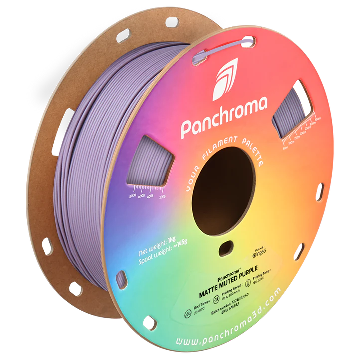 גליל פילמנט Panchroma Matte PLA צבע סגול Muted Purple, פולימייקר Polymaker, גליל 1000 גרם