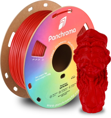 פילמנט Panchroma PLA Satin פולימייקר צבע אדום, גליל 1000 גרם