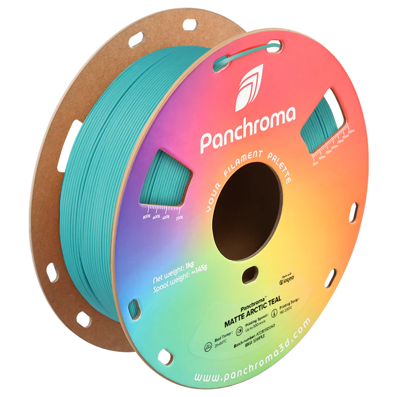 גליל פילמנט Panchroma Matte PLA צבע טורקיז תכלת ארקטי Arctic Teal, פולימייקר Polymaker, גליל 1000 גרם