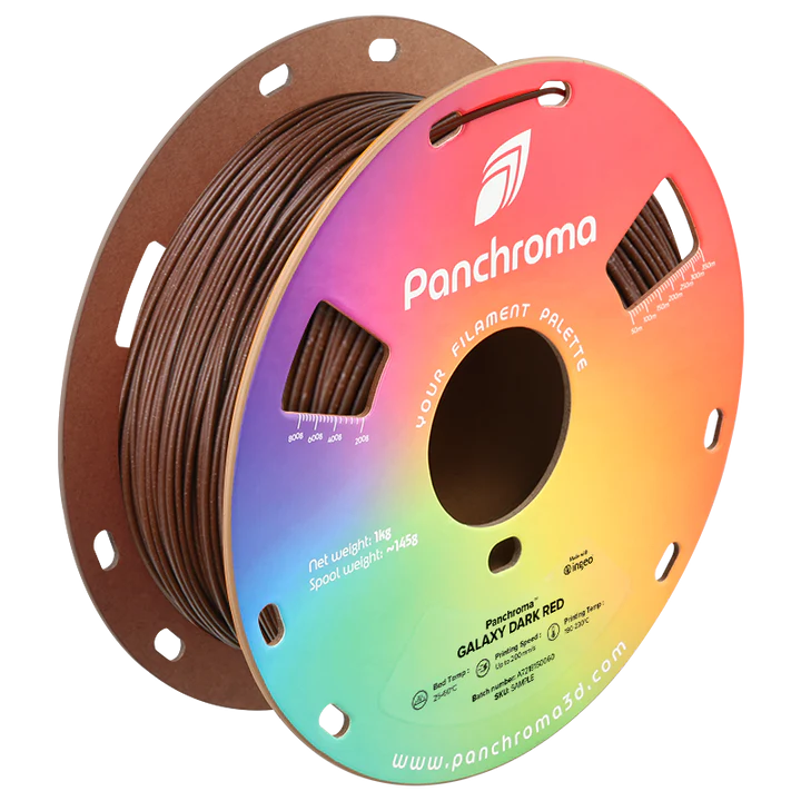 גליל פילמנט Panchroma חום אדום גלקסיה Galaxy Dark Red, פולימייקר Polymaker, גליל 1000 גרם