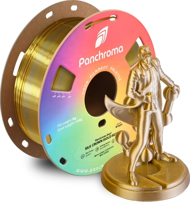 פילמנט Panchroma PLA Dual Silk פולימייקר צבע כתר (כסף-זהב), גליל 1000 גרם