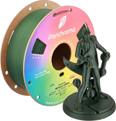 גליל פילמנט Panchroma ירוק מטלי Metallic Green, פולימייקר Polymaker, גליל 1000 גרם