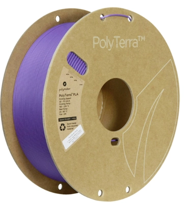 גליל פילמנט PolyTerra צבע אינדיגו חשמלי Electric Indigo של פולימייקר Polymaker, גליל 1000 גרם