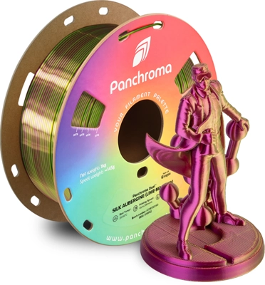 פילמנט Panchroma PLA Dual Silk פולימייקר צבע חציל (ליים-מגנטה), גליל 1000 גרם