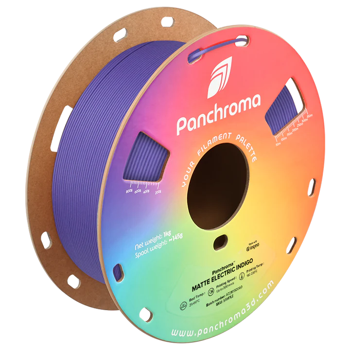 גליל פילמנט Panchroma Matte PLA צבע סגול כחול אינדיגו חשמלי Electric Indigo, פולימייקר Polymaker, גליל 1000 גרם