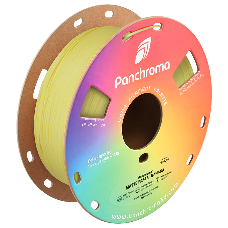 גליל פילמנט Panchroma Matte PLA צבע צהוב פסטל בננה Pastel Banana , פולימייקר Polymaker, גליל 1000 גרם