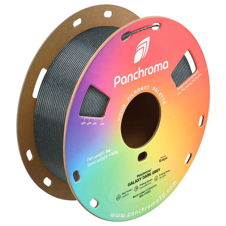גליל פילמנט Panchroma אפור כהה גלקסיה Galaxy Dark Grey, פולימייקר Polymaker, גליל 1000 גרם