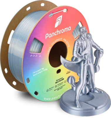 פילמנט Panchroma PLA Silk פולימייקר צבע כסף, גליל 1000 גרם