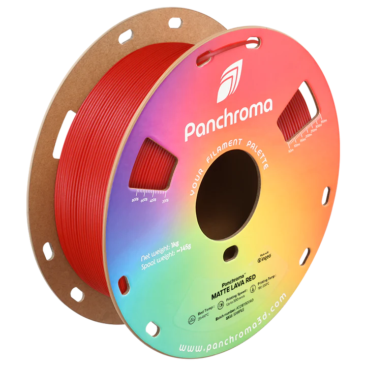 גליל פילמנט Panchroma Matte PLA צבע אדום לבה Lava Red, פולימייקר Polymaker, גליל 1000 גרם