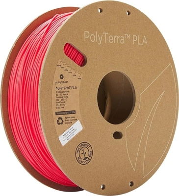 גליל פילמנט PolyTerra צבע ורוד Rose של פולימייקר Polymaker, גליל 1000 גרם