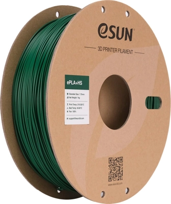 גליל פילמנט Pine Green ePLA+HS צבע ירוק אורן, ESUN להדפסה מהירה, 1000 גרם
