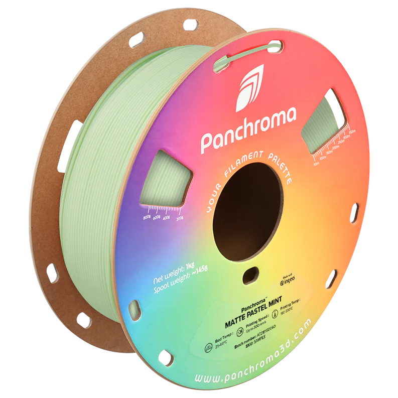 גליל פילמנט Panchroma Matte PLA צבע ירוק מנטה פסטל Pastel Mint, פולימייקר Polymaker, גליל 1000 גרם