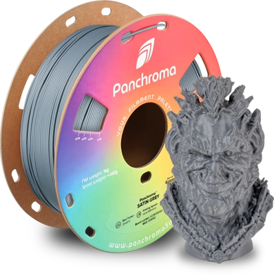 פילמנט Panchroma PLA Satin פולימייקר צבע אפור, גליל 1000 גרם