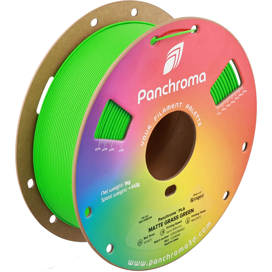 גליל פילמנט Panchroma Matte PLA צבע ירוק עשב Grass Green, פולימייקר Polymaker, גליל 1000 גרם