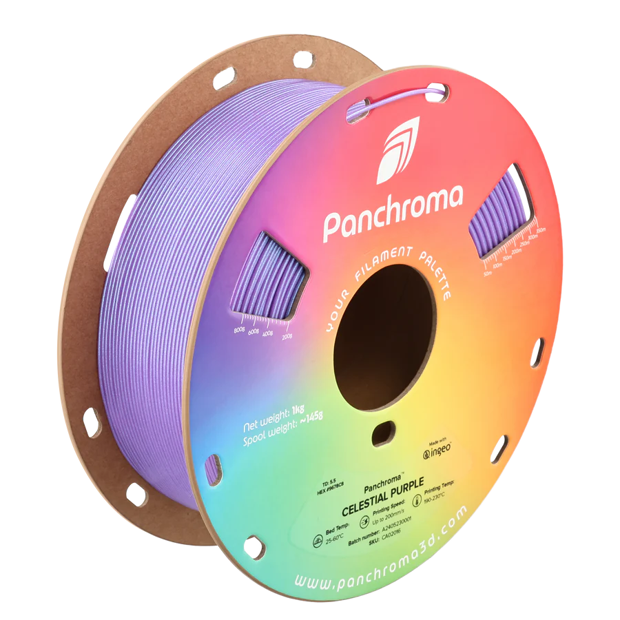 גליל פילמנט Panchroma סגול שמיימי Celestial Purple, פולימייקר Polymaker, גליל 1000 גרם