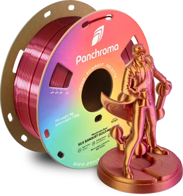 פילמנט Panchroma PLA Dual Silk פולימייקר צבע משתה (זהב-מגנטה), גליל 1000 גרם